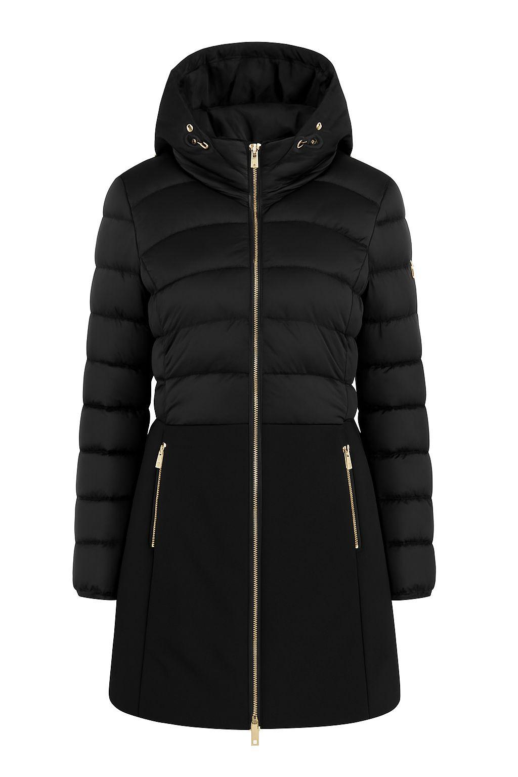 Yes Zee piumino lungo trapuntato in tessuto softshell, chiusura a zip e bottoni, due tasche frontali, cappuccio in pelliccia O00 Taglia XS Colore MARRONE